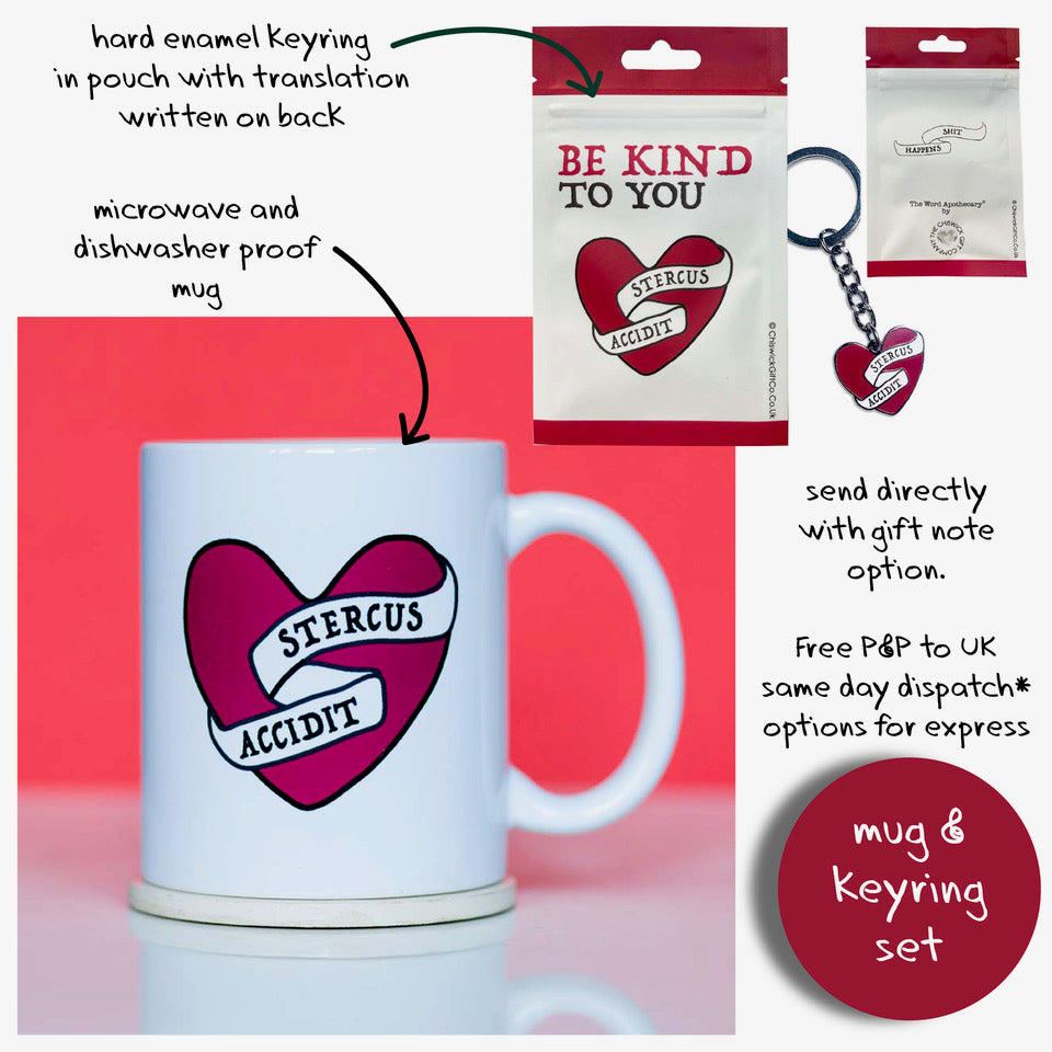 Shit Happens - Mug with Keyring Gift Set