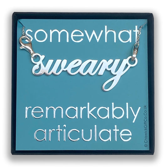 Sweary Solid Sterling Silver Pendant | Bag Charm