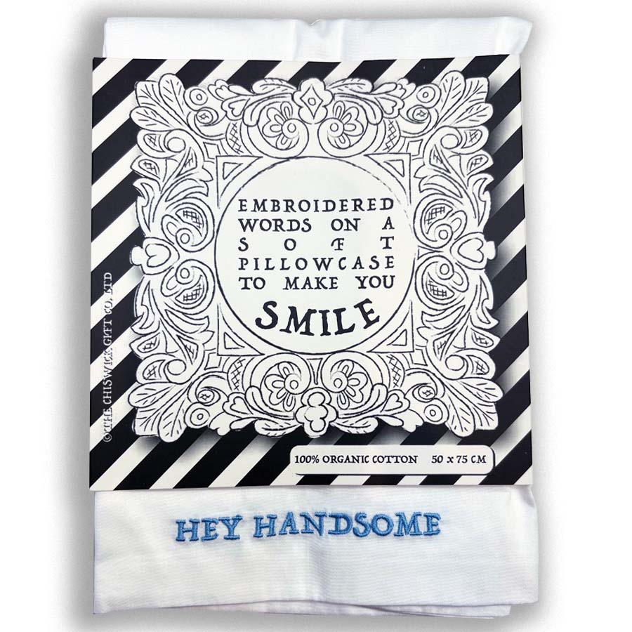 Embroidered Cotton Pillowcase - Hey Handsome