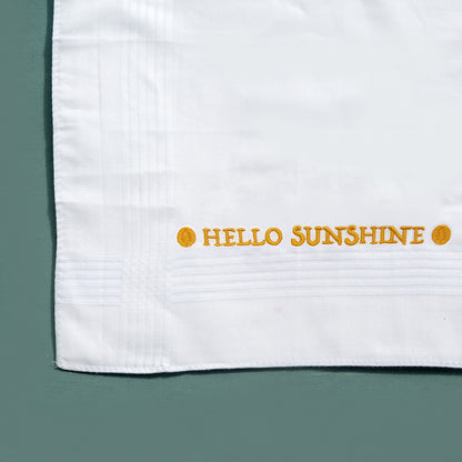 Hello Sunshine - Embroidered Cotton Handkerchief