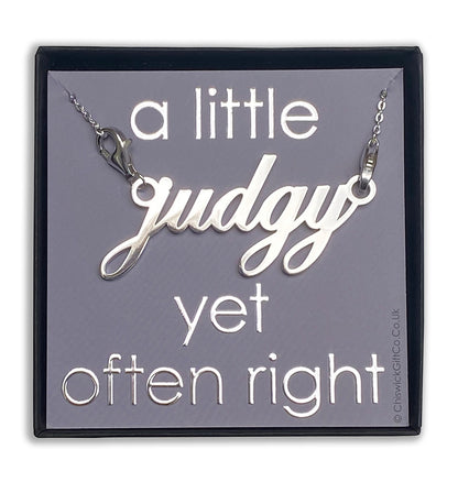 Judgy Solid Sterling Silver Pendant | Bag Charm
