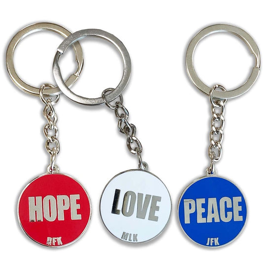 Peace Love Hope - Enamel Keyring