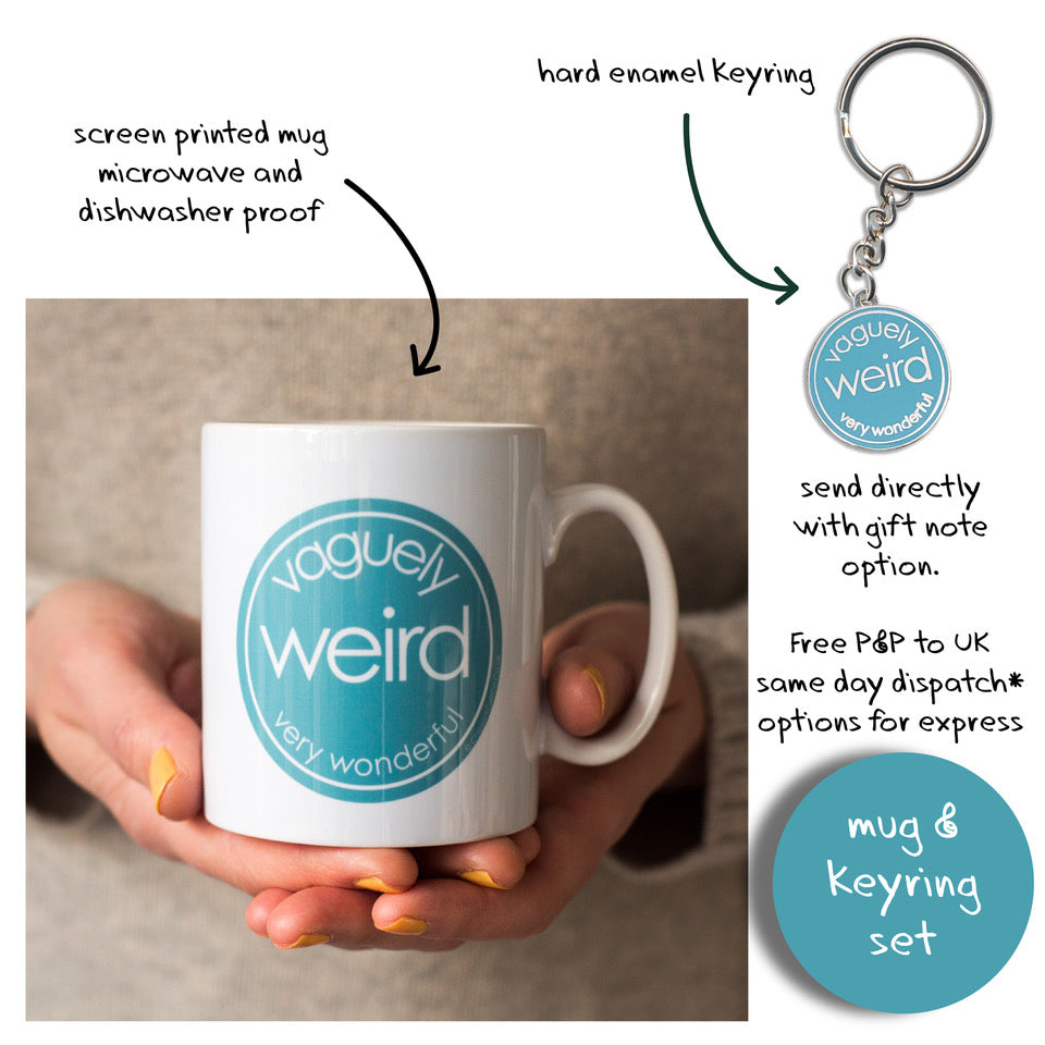 Vaguely Weird Very Wonderful  - Mug with Keyring Gift Set