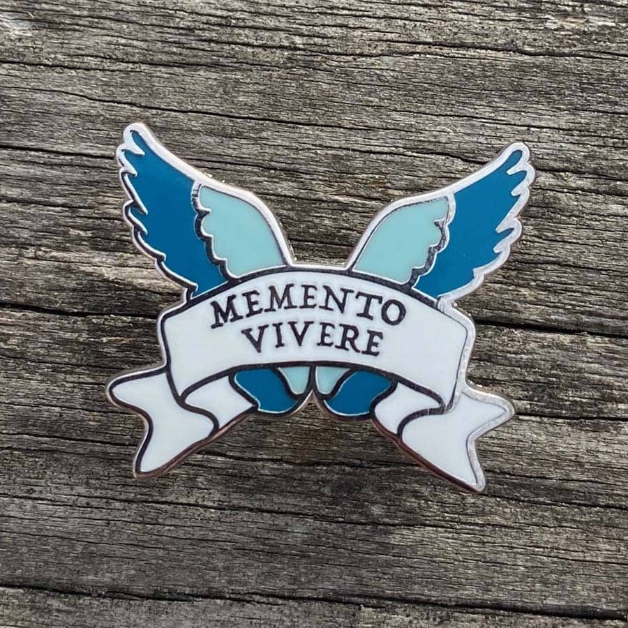 Remember To Live Latin Motto Enamel Pin