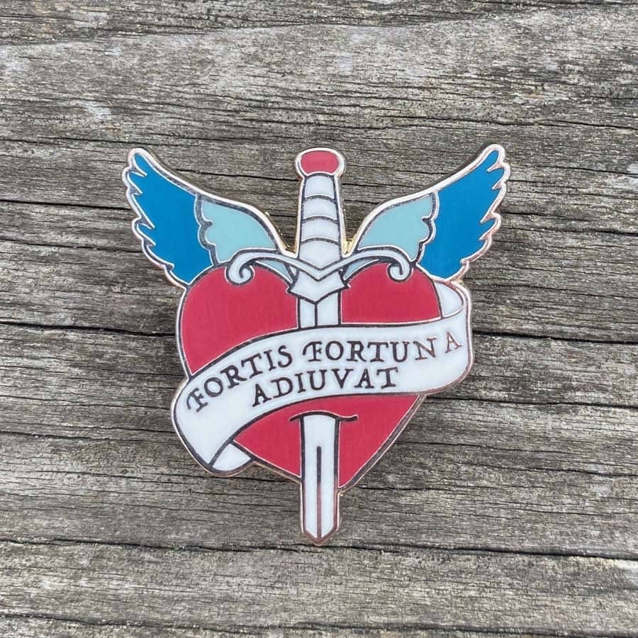 Set Of Six Inspirational Latin Motto Enamel Pins