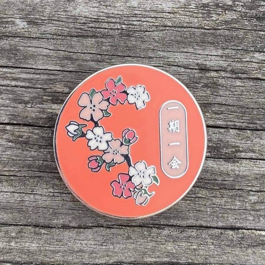 Make Each Day Count Japanese Cherry Blossom Enamel Pin