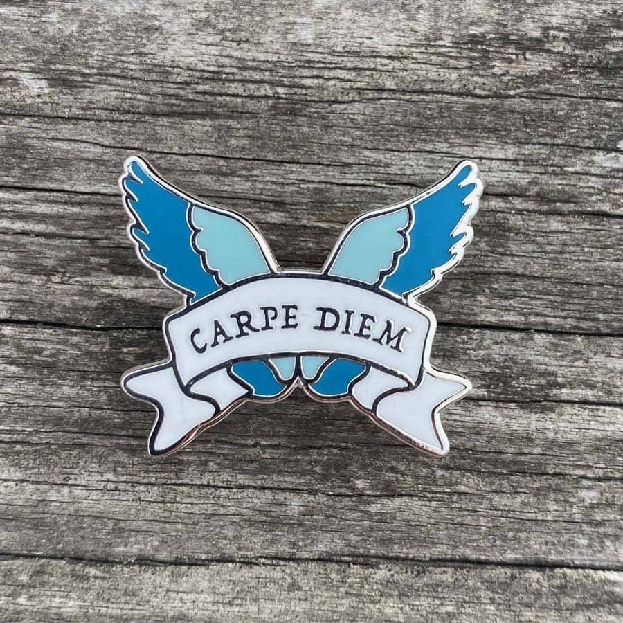 Seize The Day Latin Motto Enamel Pin