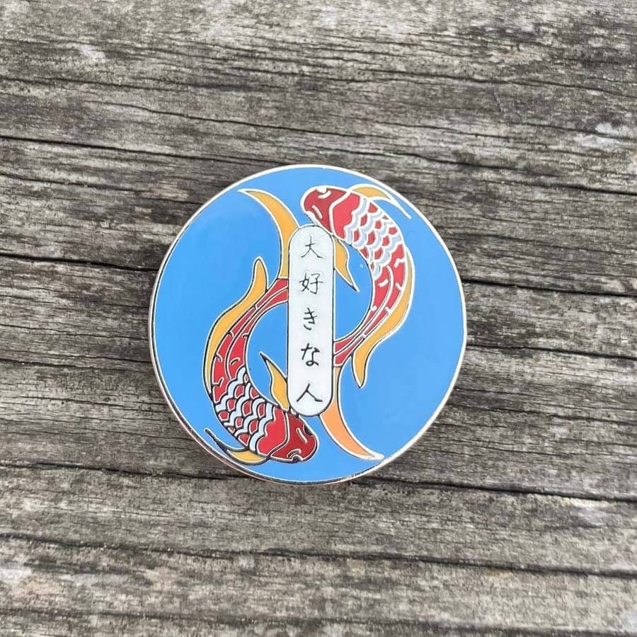 Beloved Person Japanese Koi Enamel Pin