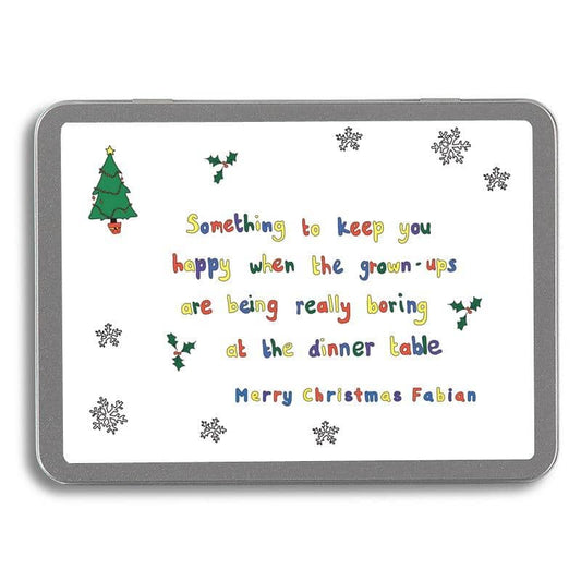 Personalised Christmas Activity Tin For Children