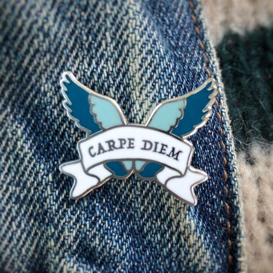 Seize The Day Latin Motto Enamel Pin