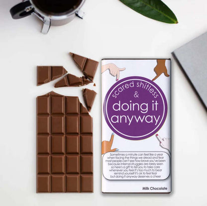 Scared Shitless & Doing It Anyway Milk Chocolate Bar