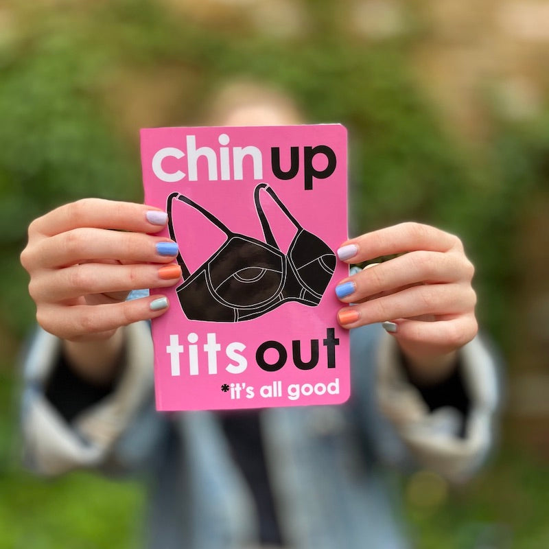 Chin Up, Tits Out Woven Tag